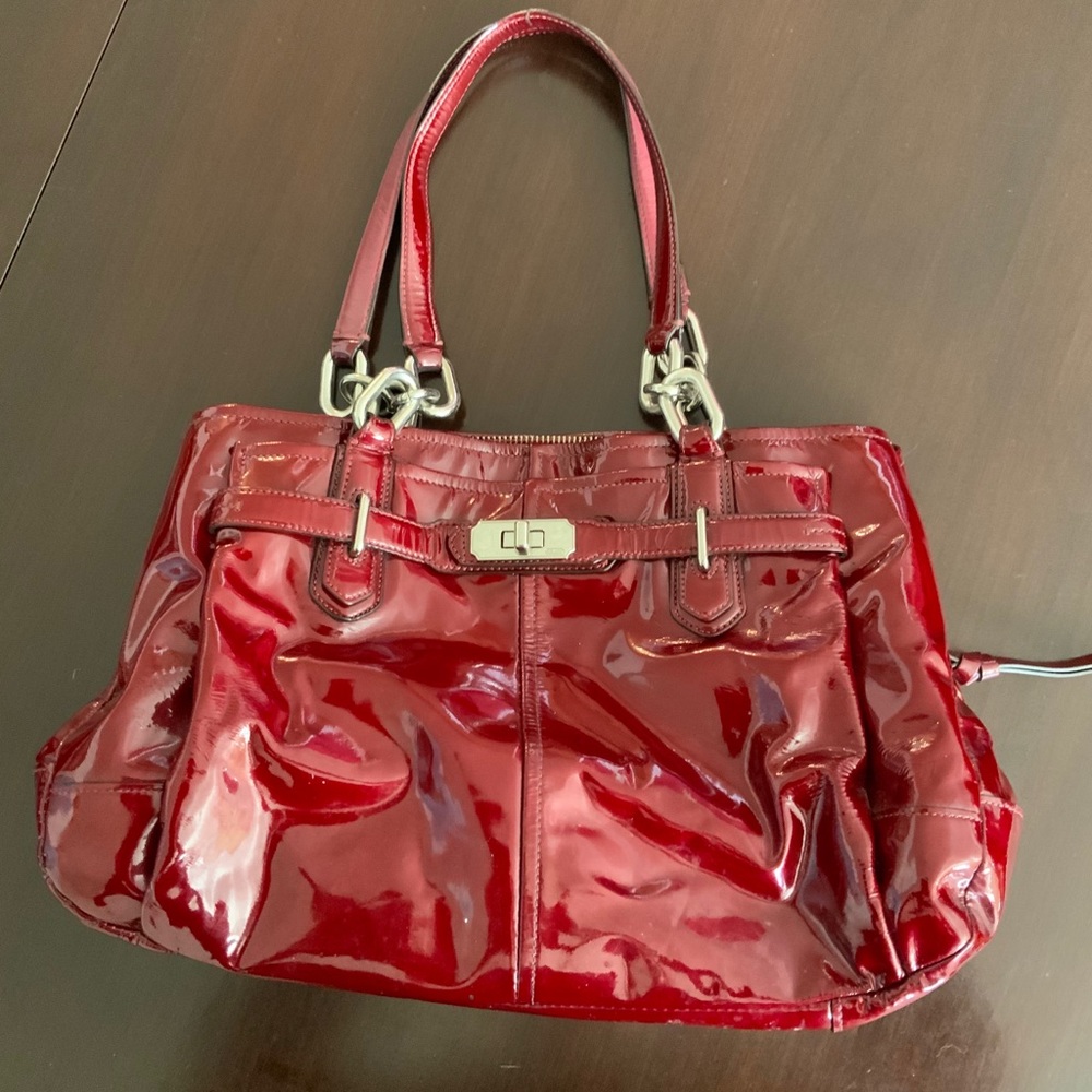Coach Ruby Red Patent Leather Purse